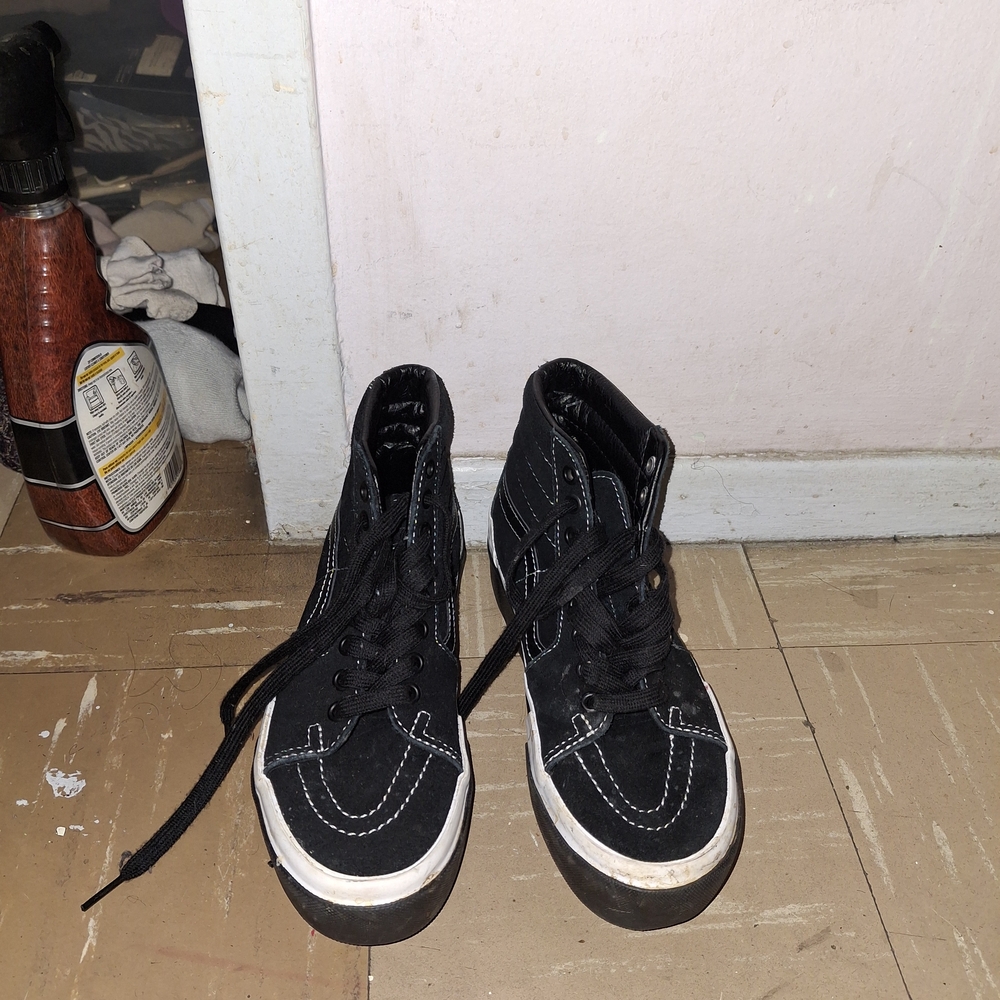 Vans Black and White High-Top Sneakers